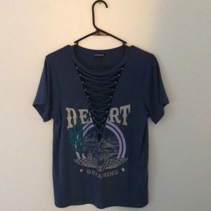 A very low cut t-shirt from express.